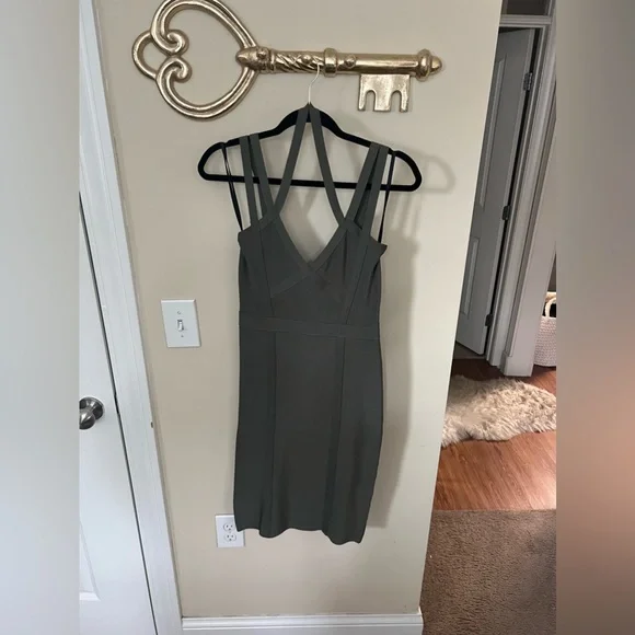 Bebe Dresses | Bebe Olive Green Bandage Dress Size Medium | Color: Green | Size: M | Nikinicholem's Closet